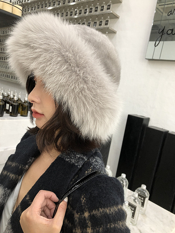 fox fur trim whole skins mink hat