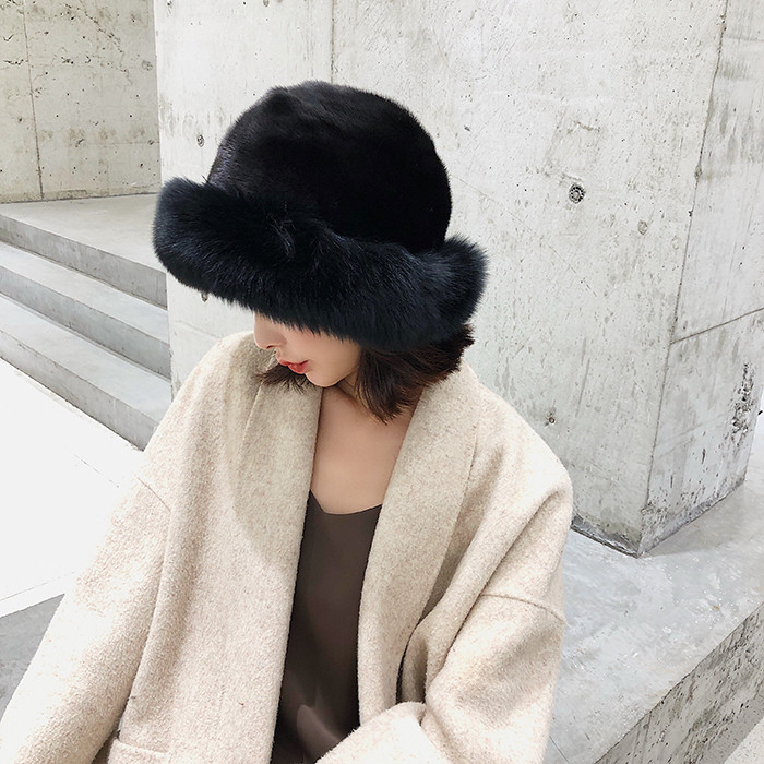 fox fur trim whole skins mink hat