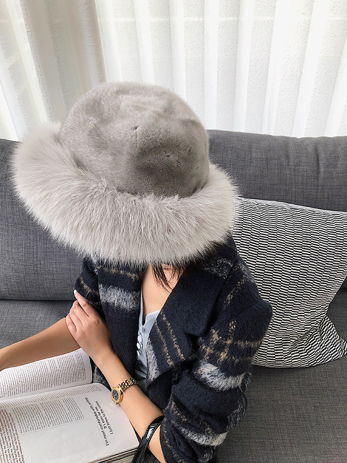 fox fur trim whole skins mink hat