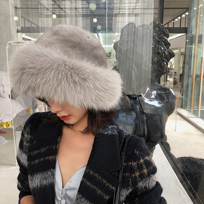 fox fur trim whole skins mink hat