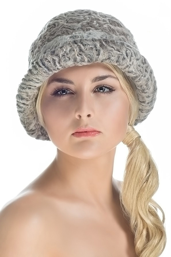Grey Karakul Astrakhan Hat