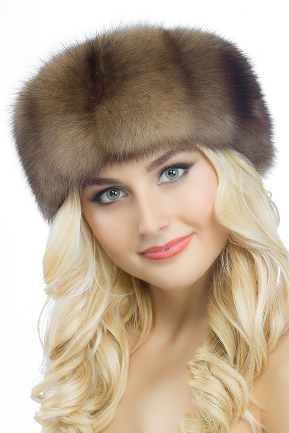 Real Sable Hat Natuurlijke bruine kleur