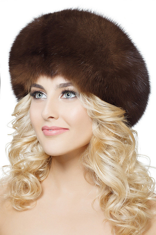 Real Sable Hat Donkerbruin Baret Hat