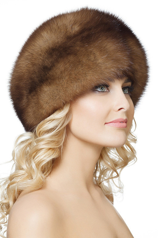 Real Sable Hat Golden Brown Color