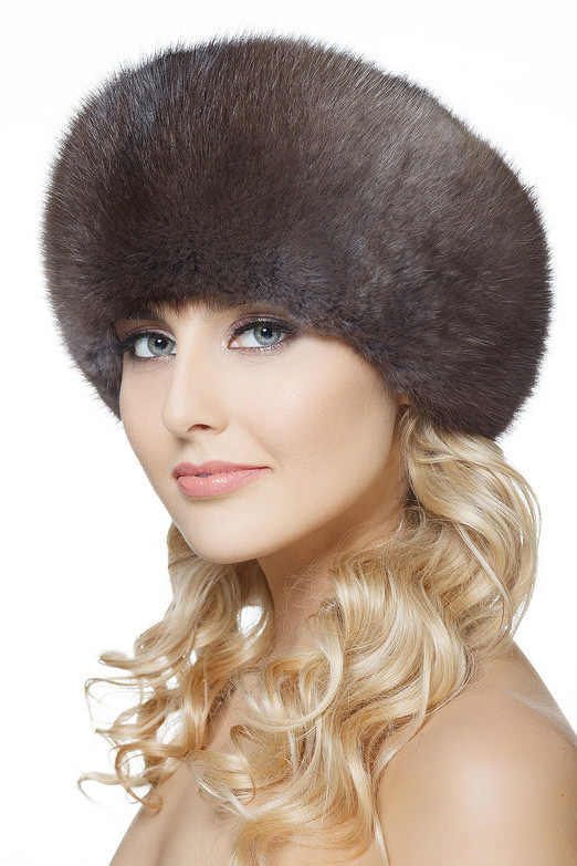 Sombrero de piel de marta real Sombrero ruso