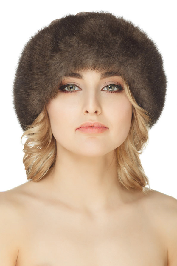 Sable Fur Head Wrap Hood